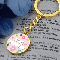 Be Kind Graphic Circle Keychain - Flourish Love Shop