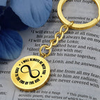 Engravable Graphic Keychain 'I will always be with you, even to the end of the age.' - Flourish Love Shop