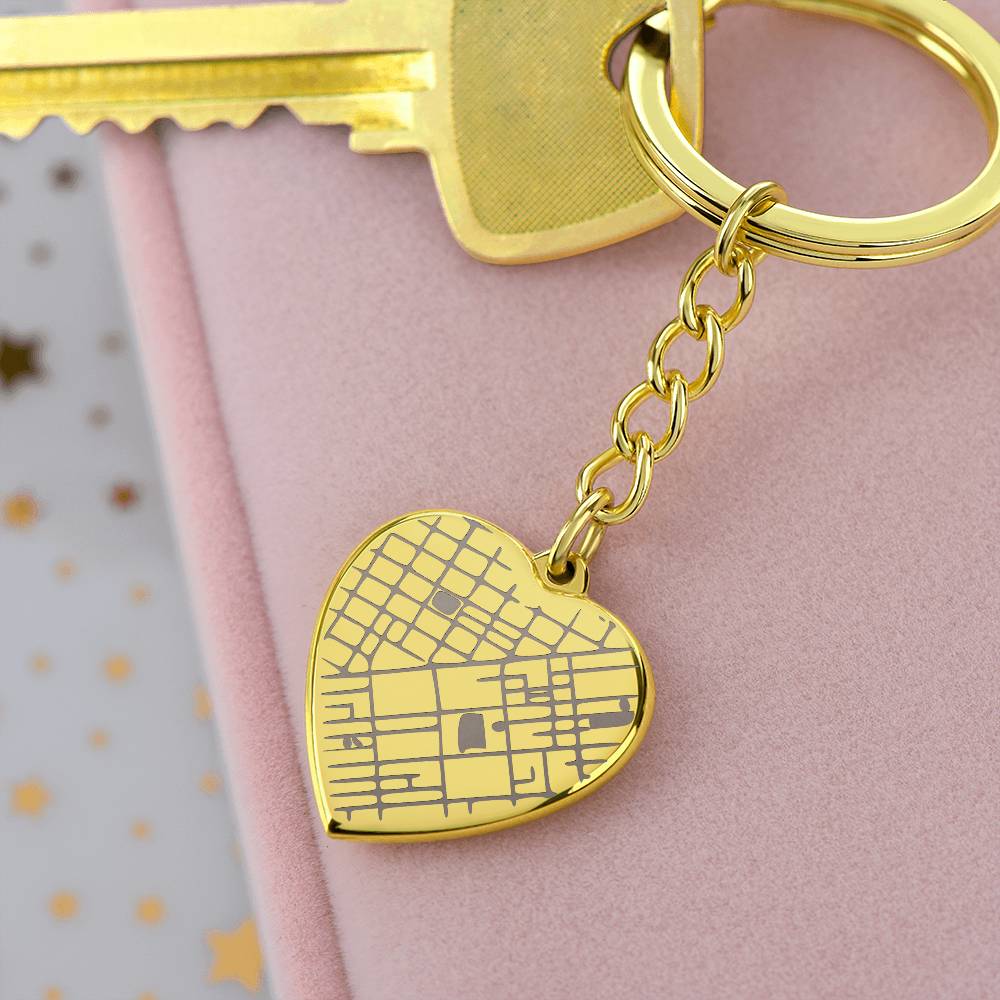 Engraved Map Keychain - so they'll always know their way home - Flourish Love Shop