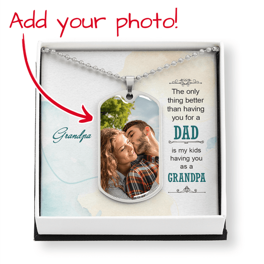 Buyer Upload Dog Tag Necklace - Dad to Grandpa - Flourish Love Shop