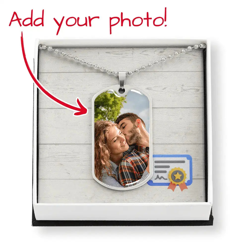 Adoption Day Dog Tag Necklace – Personalized Pet Photo & Custom Engraving - Flourish Love Shop