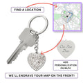 Engraved Map Keychain - so they'll always know their way home - Flourish Love Shop